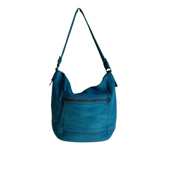 The Sak Sequoia Pebbled Leather Hobo Slouch Shoulder Bag Teal - Picture 1 of 13